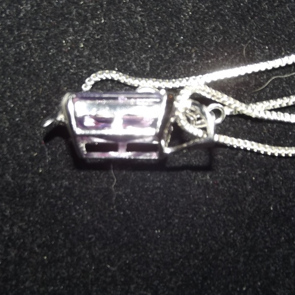 Amethysts & CZ Stones Necklace 925 SS 59.5 Ct - Picture 7 of 7